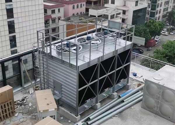 圓形冷卻塔車間走貨現場,圓形冷卻塔安裝視頻